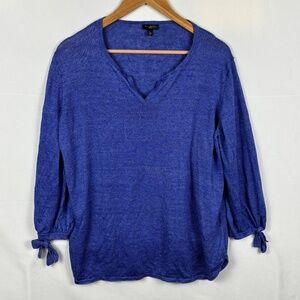 Talbots Women's Linen‎ Long Sleeve Sweater Sz XL Petite Breathable Beach Coastal